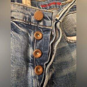 AO LA Alice + Olivia Los Angeles Women's Jeans Button Fly sz 28 with Raw Hem